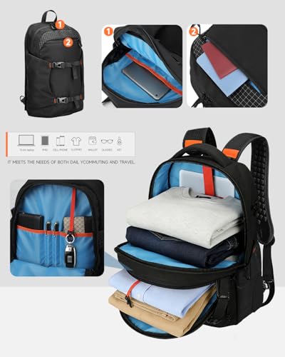 Rolling Backpack, 56L Large Backpacks with Wheels-Splits into Daypack & Laptop Backpack Fits 17 Inch Laptop,Water-Resistant & Carry-On Friendly for College,travel,camping,Weekender Hiking Black - color: Black, style: Rolling Backpack