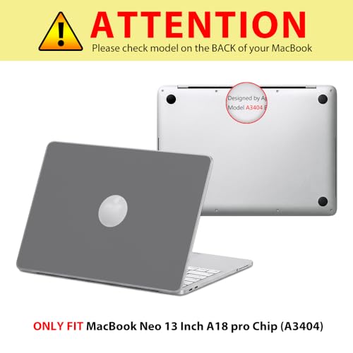 Laptop Skin Decal for 2026 MacBook Neo 13" Model A3404 | Ultra-Thin Wrap with Anti-Scratch, Dustproof,and Anti-Fingerprint Protection,Residue-Free Protective Sticker (Gray) - color: Gray