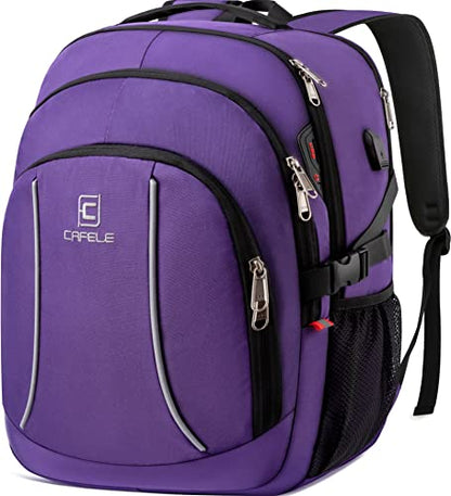 Travel Laptop Backpack,17.3 Inch Large Capacity College School Bookbags,RFID Anti Theft Pocket,Durable Water Resistant Backpacks Computer bagpack for Women Girls Teenagers Casual Daypack,Purple | Large Capacity, RFID Anti Theft Pocket, Water Resistant, Fo