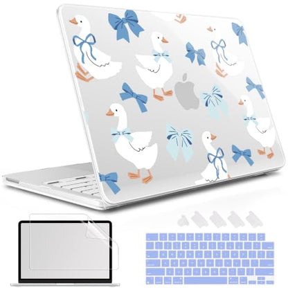 May Chen Compatible with MacBook Neo 13 inch Case 2026 Model A3404, Plastic Hard Shell,Keyboard Cover,Screen Protector,Dust Plug, for MacBook Neo 13" with A18 Pro Chip,Cute Geese - color: Cute geese
