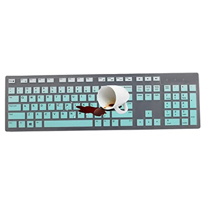Keyboard Cover Skin for Dell KM636 KB216 KB216t KB216d KB216p Wired & Wireless Keyboard, Dell Optiplex 5250 3050 3240 5460 7450 7050, Dell Inspiron Desktop 24" 27" 5400 5490 7700 7790 3475 3670 3477 - color: MInt Green