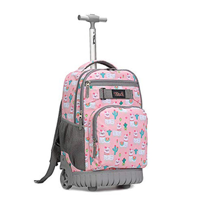 Tilami Rolling Backpack 18 inch Wheeled Laptop Backpack School College Student Travel Trip Boys and Girls, Alpaca - color: Alpaca