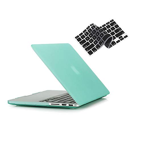 RUBAN Case Compatible with MacBook Pro 13 inch 2015 2014 2013 2012 (A1502 & A1425 Models), Plastic Hard Shell Case & Keyboard Cover for Old Version MacBook Pro Retina 13 Inch, Green - color: Green