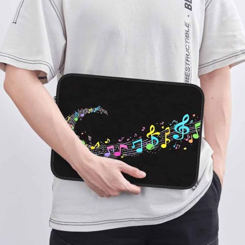 Laptop Sleeve Bag 15.4 15.6 Inch,Colourful Music Note Black Protective Polyester Computer Cases Laptop Cover Briefcase Bag Tablet Travel Cover - color: LPS-008