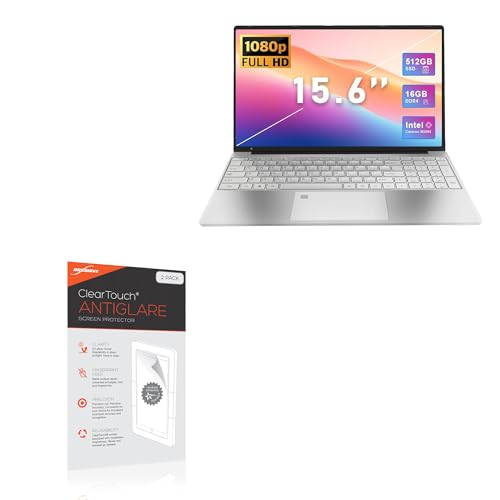 BoxWave Screen Protector Compatible with Gina Joyfurno Windows 11 Laptop N5095 (15.6 in) - ClearTouch Anti-Glare (2-Pack), Anti-Fingerprint Matte Film Skin