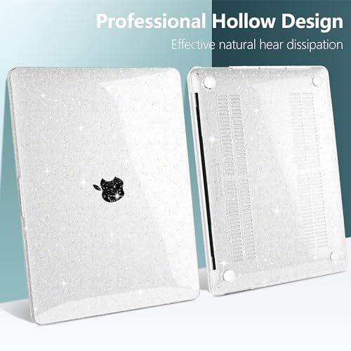 for MacBook Pro 13 inch Case 2023 2022 2021 2020 Release Model A2338 M2/M1 A2289 A2251 with Touch Bar & Touch ID, Glitter Bling Plastic Hard Shell Case & Keyboard Cover, Star Clear - color: Star Clear