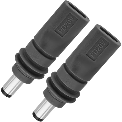 Yeebline DC 5521 to USB C Adapter, 2 Pack 100W PD DC 5.5mm x 2.1mm Male to USB Type C Female Plug Power Charging Connector Charger Adapter Suitable for Starlink Mini (USB C to DC5521) - style: USB C to DC5521