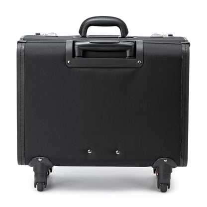 Alpine Swiss Wheeled Briefcase | Rolling Briefcase Locking Telescopic Handle 4 Replaceable Wheels | Pilot Lawyer Litigator Attache Case | 17” Laptop Compartment | Dual Combo Locks | Organizer Pockets