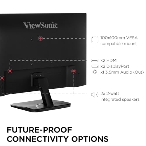 ViewSonic VA2756-4K-MHD 27 Inch 4K Monitor, IPS Display for Enhanced Home and Office Productivity, Ultra-Thin Bezels, HDMI, and DisplayPort Inputs - size: 27 Inches, style: 4K