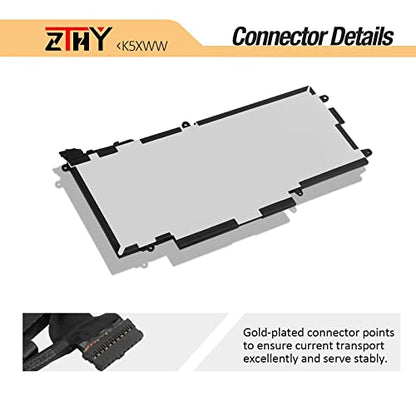 ZTHY 60Wh K5XWW 71TG4 Laptop Battery Replacement for Dell Latitude 7389 | Latitude 7390 Latitude 12 5000 5289 2-in-1 L3180 E5289 P29S001 P29S002 Series 451-BBZC 6CYH6 725KY N18GG CFX97 7.6V 4-Cell - size: 10.04*4.53*0.20 inch K5XWW