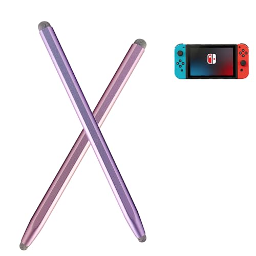 2-in-1 Stylus Pen for Touchscreen with Magnetic, Kenkor 2PCS Tablet Pencil for Nintendo Switch 2/Apple iPad/Air/Mini/Pro/iPhone/Android/Huawei/Samsung/Galaxy All Touch Screen Devices (Purple/Pink) - color: Purple+Pink