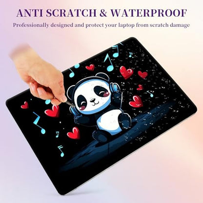 Laptop Skin Sticker Laptop Cover for 12" 13" 13.3" 14" Laptop Stickers,Reusable Skin Sticker Cover Personalized Art Waterproof & Scratch-Resistant Protector Case,Panda Wearing Headphones - color: Panda Wearing Headphones