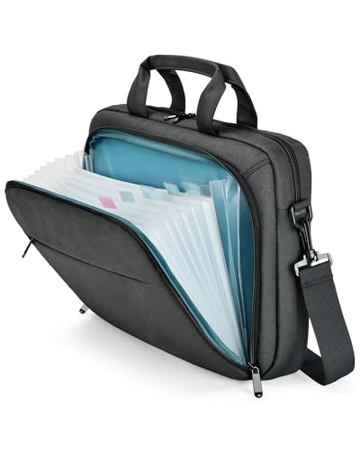 Bulado Laptop Bag with File Organizer, 15.6" Laptop Case, Water-Resistant | Multi-Compartment Work Bag, Carry-On for Business Commute Work Travel Trip