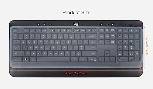 Universal Keyboard Cover Skin for Standard Size PC Computer Desktop Keyboard Ultra Thin Silicone Waterproof Dustproof Keyboard Cover Skin Protector, Clear (Size: 17.7" x 5.5") - size: 17.7" x 5.5"