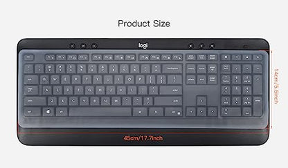 Universal Keyboard Cover Skin for Standard Size PC Computer Desktop Keyboard Ultra Thin Silicone Waterproof Dustproof Keyboard Cover Skin Protector, Clear (Size: 17.7" x 5.5") - size: 17.7" x 5.5"