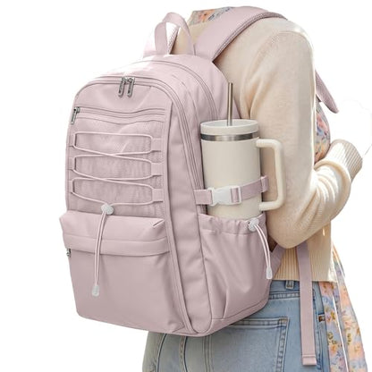 suwasp College Backpack for Women, Waterproof Laptop Backpack Fits 15.6 Inch Laptop, School Bookbag with Water Bottle Pocket, Anti Theft Work Backpack for College, Travel, Commuter, - color: Light Purple