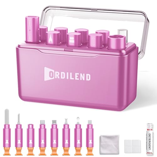 iPhone Cleaning Kit for Charging Port, Cleaner Kit for AirPod Phone, Pink | Multi-Tool, iPhone Cleaner, Repair Lightning Cable USB C Speaker Charger iPad Connector, Compact Portable, with Storage Case - color: Pink