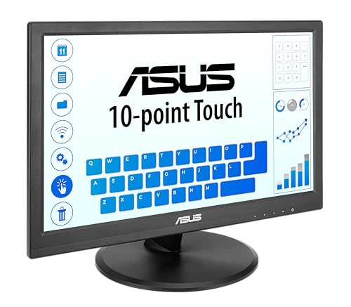 ASUS 15.6” 1080P Touch Monitor (VT169HE) - Full HD, 10-Point Touchscreen, IPS, Wide Viewing Angle, Frameless, Eye Care, Flicker Free, Low Blue Light, HDMI, Windows 11 Compliance, VESA Mountable - style: 16" IPS Touch
