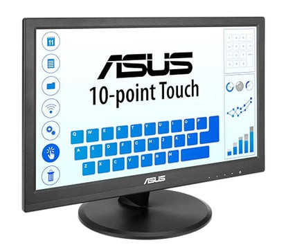 ASUS 15.6” 1080P Touch Monitor (VT169HE) - Full HD, 10-Point Touchscreen, IPS, Wide Viewing Angle, Frameless, Eye Care, Flicker Free, Low Blue Light, HDMI, Windows 11 Compliance, VESA Mountable - style: 16" IPS Touch