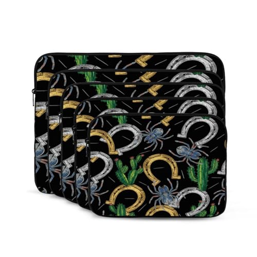 Laptop Sleeve Case 17 inch, Western Horseshoe Shockproof Protective Notebook Laptop Cover, Portable Briefcase Computer Bag for MacBook, ASUS, Dell, HP, Lenovo, Acer - size: 17 inch