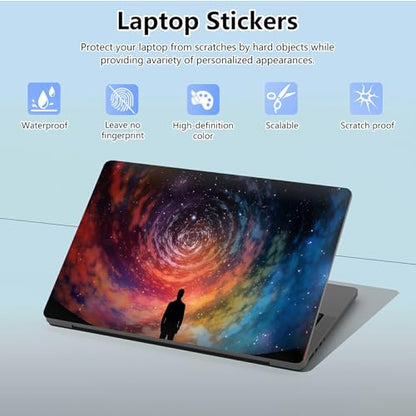 Universal Laptop Skin Sticker with 2 Wrist Pad Skins, Waterproof Scratch Resistant Vinyl Laptop Cover Decal, Cut to Fit for 11–15.6 Inch MacBook HP Dell Lenovo, Interstellar Universe - color: Interstellar Universe