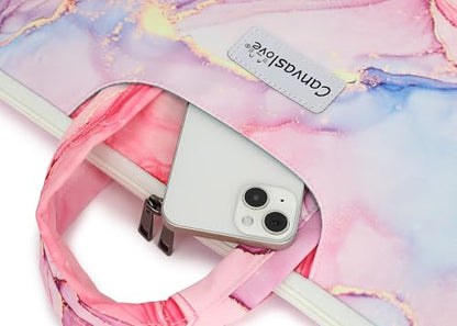 Water Resistant Laptop Shoulder Sleeve Case Bag for MacBook Pro 16 inch and 15.6 inch and 16 inch laptop (Pink Marble) - color: Pink Marble