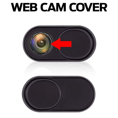 DH Webcam Cover Slide (Black 3-Pack) Ultra-Thin Metal Web Camera Cover Fits Computer, Laptops, Smartphones, MacBook 2018, iPhone, PC, Tablet, iPad, Mac | Enhanced Privacy & Security Protection