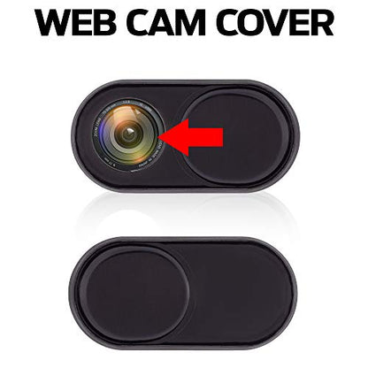 DH Webcam Cover Slide (Black 3-Pack) Ultra-Thin Metal Web Camera Cover Fits Computer, Laptops, Smartphones, MacBook 2018, iPhone, PC, Tablet, iPad, Mac | Enhanced Privacy & Security Protection