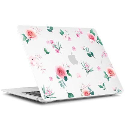Batianda LumiArt Case for MacBook Air 13 inch 2018-2020, Peach Rose | Fits Model A2337 M1/A2179/A1932, with Elegant Botanical Design, Slim Hard Shell For Designers, Women and Girls Floral Lovers - color: Peach rose