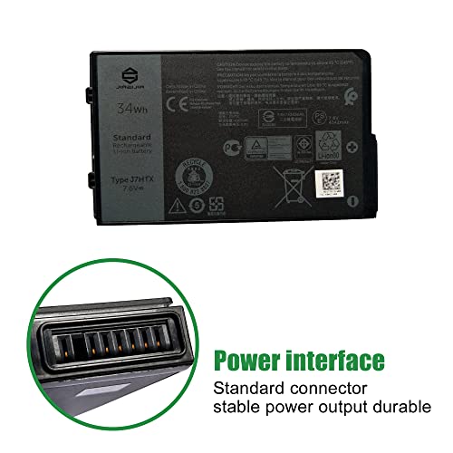 J7HTX 451-BCDH Laptop Battery Replacement for Dell Latitude 7202 7212 7220 Rugged Extreme Tablet T03H T03H002 T03H T03H003 Series 02JT7D 2JT7D J82G5 7XNTR FH8RW 0FH8RW DRPTJ 7.6V 34Wh 4342mAh - size: 9.8*3.5*1.5inch J7HTX
