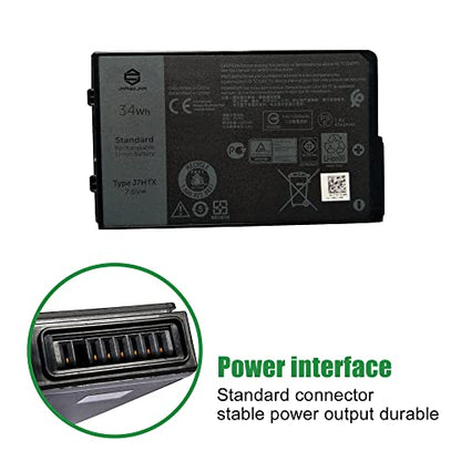 J7HTX 451-BCDH Laptop Battery Replacement for Dell Latitude 7202 7212 7220 Rugged Extreme Tablet T03H T03H002 T03H T03H003 Series 02JT7D 2JT7D J82G5 7XNTR FH8RW 0FH8RW DRPTJ 7.6V 34Wh 4342mAh - size: 9.8*3.5*1.5inch J7HTX
