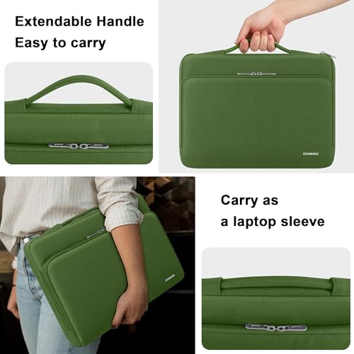 DOMISO 360 Protective Laptop Sleeve 14 inch Laptop Case with Handle Computer Carrying Case for MacBook Pro 14 inch M4 M3 M2 M1 Chip Pro,Green - color: Green, size: 14 inch