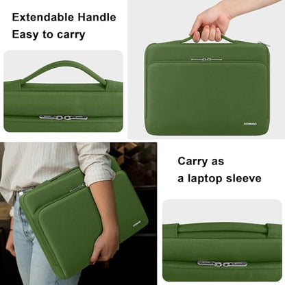DOMISO 360 Protective Laptop Sleeve 14 inch Laptop Case with Handle Computer Carrying Case for MacBook Pro 14 inch M4 M3 M2 M1 Chip Pro,Green - color: Green, size: 14 inch