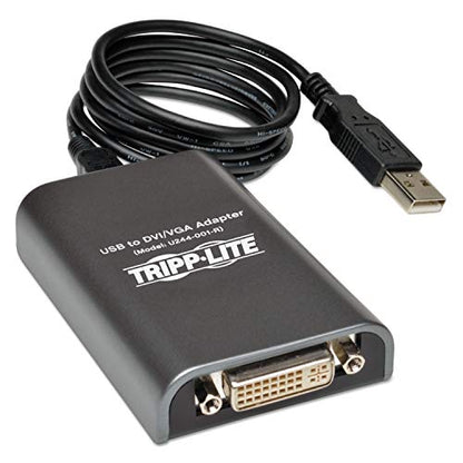 Tripp Lite USB to DVI and VGA Adapter, 128MB SDRAM - 1920x1200,1080P (U244-001-R) - style: DVI/VGA