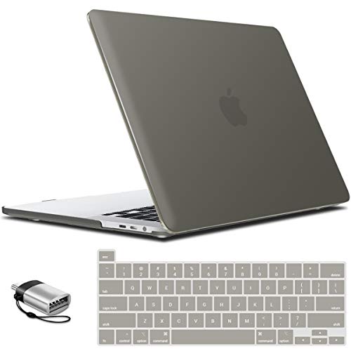 IBENZER Compatible with MacBook Pro 16 Inch Case A2141 Release 2020 2019, Hard Shell Case with Keyboard Cover & Type C Adapter for Old Version Mac Pro 16’’, Gray,T 16GY+1TC - color: Gray, size: For Macbook Pro 16" 2019 2020 A2141