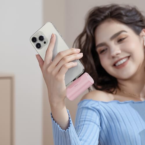 iWALK Portable Charger for iPhone 17/16/15 USB-C Small Power Bank 20W 4,500mAh Fast Charging Battery Pack Compatible with iPhone 15/16/17 Plus/17 Pro/17 Pro Max, Samsung Galaxy S25/S24/S23 Android - color: Pink