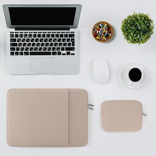 RAINYEAR 13 Inch Laptop Sleeve Compatible with 13.3" MacBook Air/Pro M1 M2 M3 M4 M5 A3449 A3240 A3113 A2681 A2338 Case Cover Bag with Front Pocket Accessories Pouch (Khaki) - color: Khaki, size: 13"