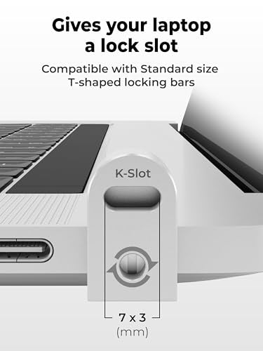 Laptop Lock Adapter for Security Lock | Adds Security Slot To Any Laptop inc MacBook | Use With Standard T-Shaped Bar Cable Locks | No Adhesive Needed