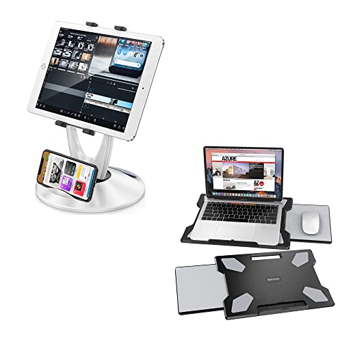 Portable Lap Desk with Mouse Pad + Tablet Stand for Desk (LD-6B + TS-8B)