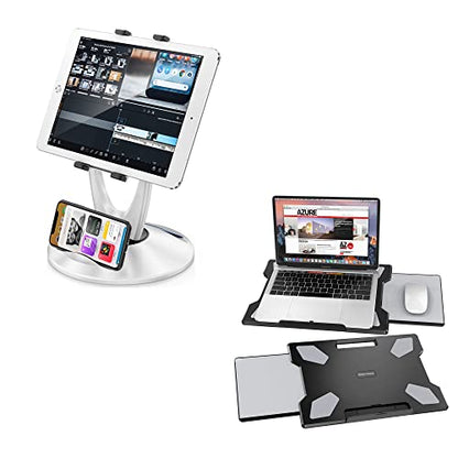 Portable Lap Desk with Mouse Pad + Tablet Stand for Desk (LD-6B + TS-8B)