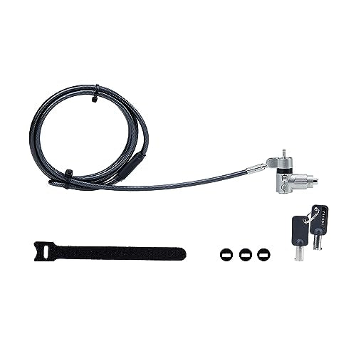 StarTech Universal Laptop Lock, 6.6ft, TAA, Keyed Locking Cable (2m) | Security Cable For Notebooks Compatible With Noble Wedge/Nano/K-Slot, Cut-Resistant Carbon Steel Cable - size: Adjustable, style: Unique Keyed