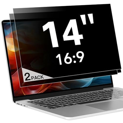 2 Pack (1920x1080) Display 14 Inch Laptop Privacy Screen 16:9, Anti Blue Light Glare & Anti Scratch Computer Privacy Shield, Not for 14" with 1920x1200 Resolution Laptop - size: 2 PACK 14 Inch Privacy Screen(16:9)