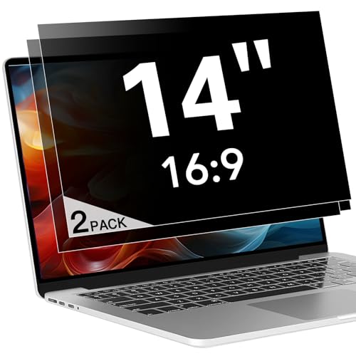 2 Pack (1920x1080) Display 14 Inch Laptop Privacy Screen 16:9, Anti Blue Light Glare & Anti Scratch Computer Privacy Shield, Not for 14" with 1920x1200 Resolution Laptop - size: 2 PACK 14 Inch Privacy Screen(16:9)