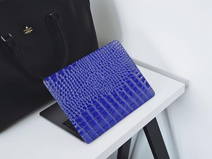 Crocodile Case for MacBook Air 13 inch 2026 M5, 2022-2025 M4/M3/M2 | Model A3449 A3240 A3113 A2681, Texture Crocodile Aligator Skin Snakeskin PU Leather Hardshell & Keyboard Cover, Sapphire Blue - color: # Sapphire Blue Crocodile