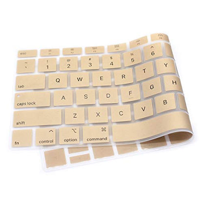 Se7enline for MacBook Pro 13/16 inch Keyboard Cover 2019-2026,Rainbow | Silicone Waterproof Dustproof Durable Washable Laptop Accessories Protective Skin Protector 2019/2020/2021/2022/2023,Gold - color: Gold