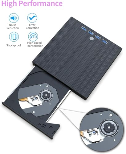 9 in 1 External CD DVD Drive, USB 3.0 and Type-C Disc Reader Writer Burner Player,Slim and Portable CD DVD +/-RW Optical Drive for PC Laptop Desktop MacBook Mac Windows Linux OS Apple - style: 9 in 1