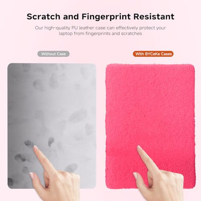 Logo Cutout for MacBook Pro 13 inch Case M2 2026-2016 A2338 M1 A2251 A2289 A2159 A1989 A1708 A1706 Touch Bar, Soft Fluffy Fuzzy Plush Faux Fur Hard Shell Case & Keyboard Cover, Hot Pink - color: Plush Hot Pink, size: 2016-2026 Macbook Pro 13 inch M1 M2