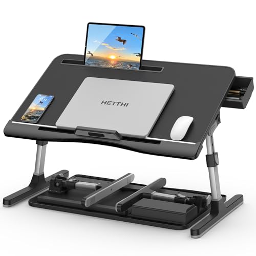 HETTHI Home Office Lap Desks, Adujustable Laptop Bed Desk and Portable Laptop Lap Desk for Writing Working Reading Eating