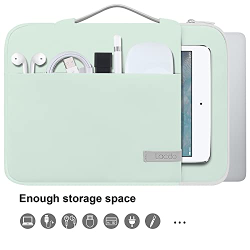 Lacdo 360° Protective 14 Inch Laptop Sleeve Case for HP Lenovo Dell ASUS Acer Chromebook 14 / HP Stream 14 / Dell Inspiron 14 / Lenovo IdeaPad 14 / Acer Spin 3 / ASUS ZenBook 14 Computer Bag, Green - color: Green, size: 14 Inch