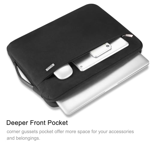 Voova 13.3-13 Inch Laptop Sleeve, Laptop Cover, MacBook Case, Black | Slim splash-proof 13-inch laptop sleeve compatible with MacBook Air/Pro M1-M5, HP, Lenovo, Asus and Acer for daily use - color: Black, size: 12.6-13.6 Inch